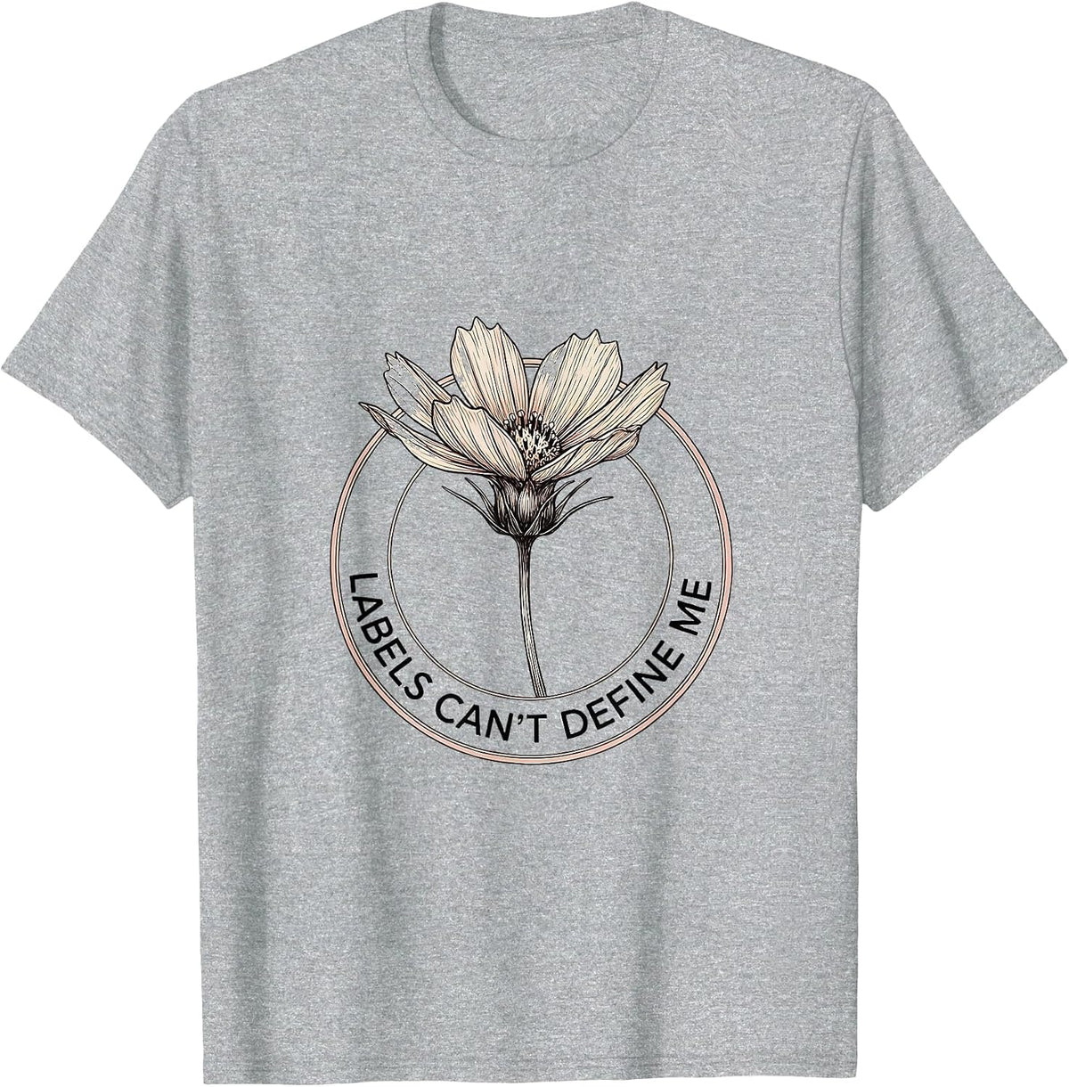 Men's Labels Can't Define Me Dyslexia Awareness Design T-Shirt - Heather Grey