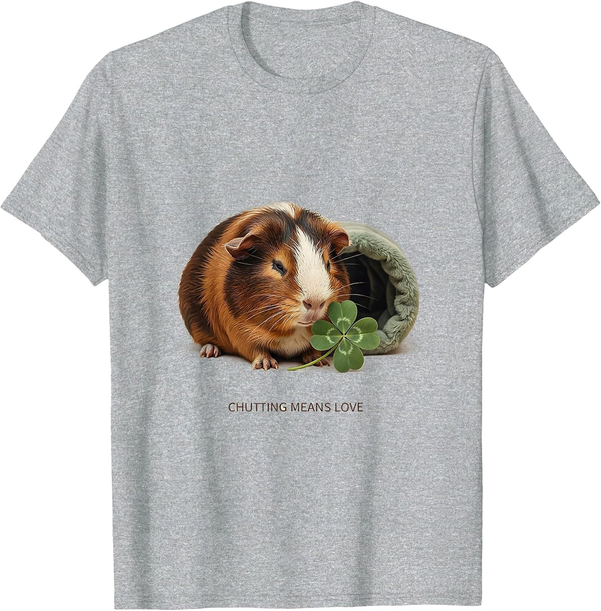 Men's Chutting Means Love Funny Guinea Pig Cavy Lover Pet Humor T-Shirt - Heather Grey