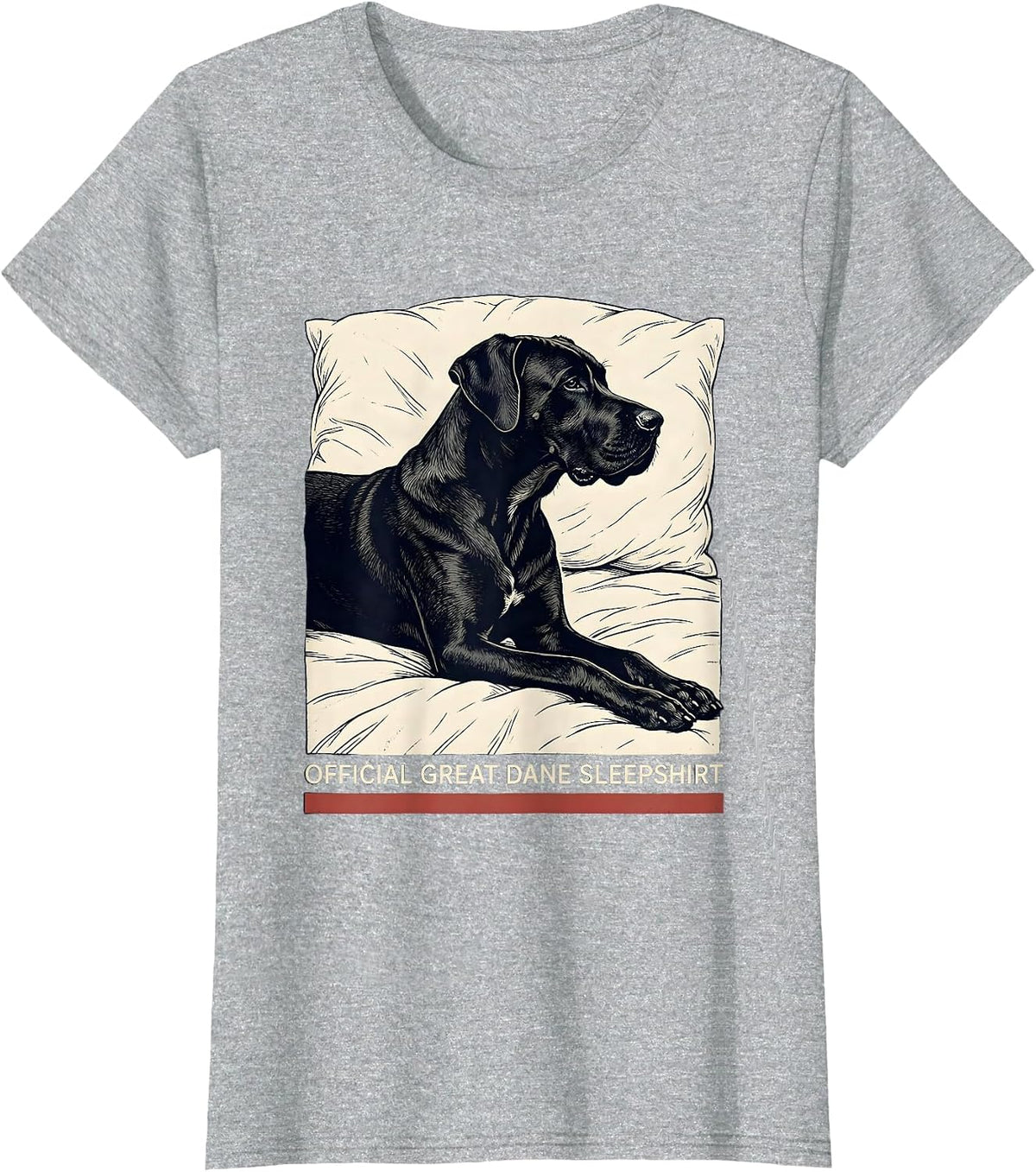 Official Great Dane Sleepshirt Cute Dog Owner Pajamas T-Shirt - Heather Grey