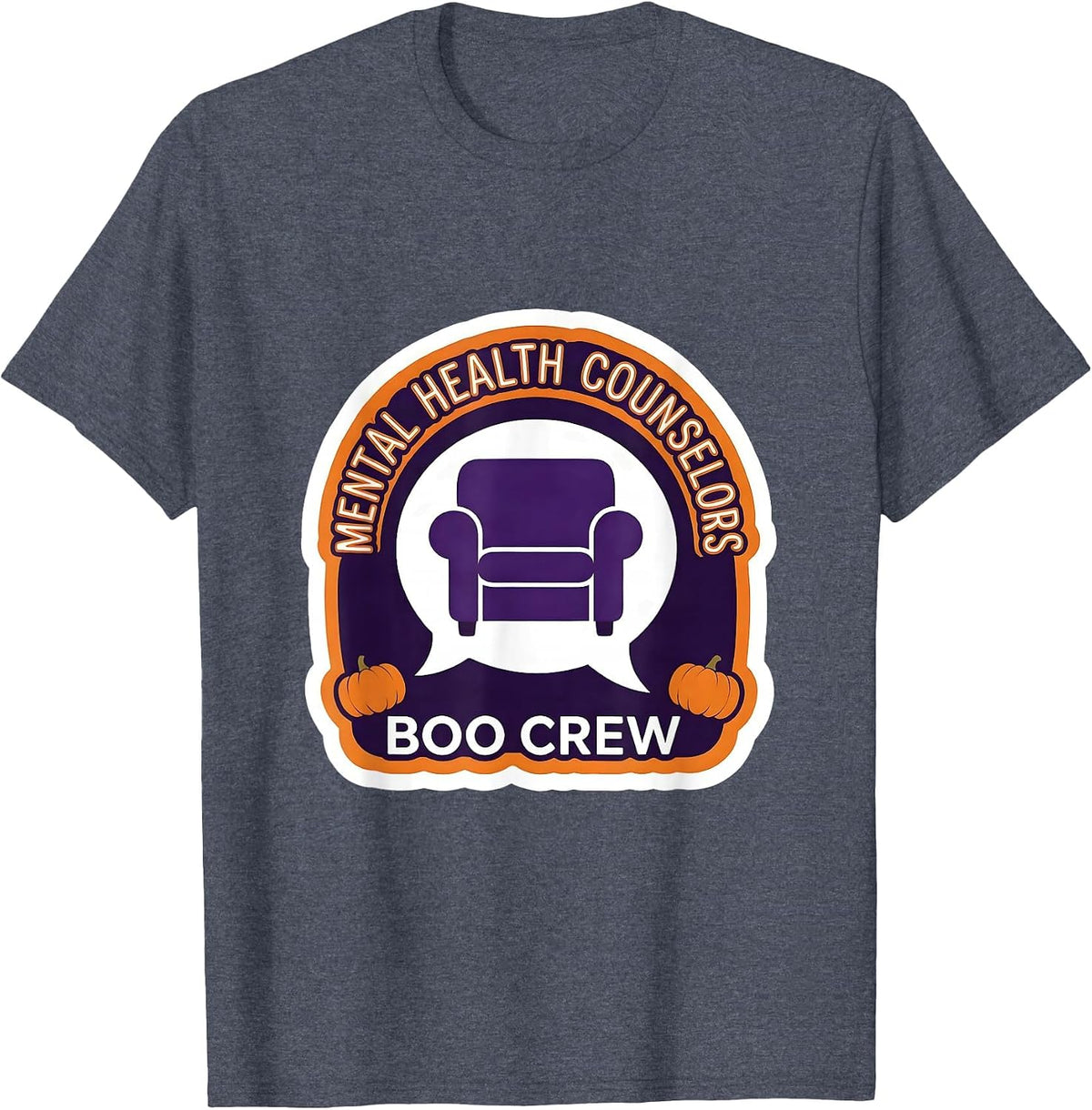 Mental Health Counselors Boo Crew Halloween Matching T-Shirt - Heather Blue