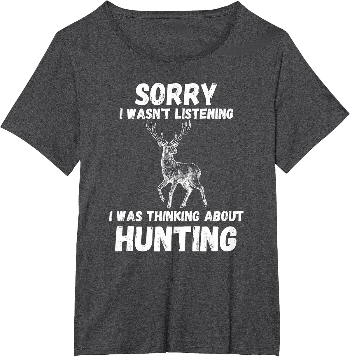 Funny Deer Hunting Hunter Rifle Bow Deer Hunters Game Buck T-Shirt - Dark Heather Grey