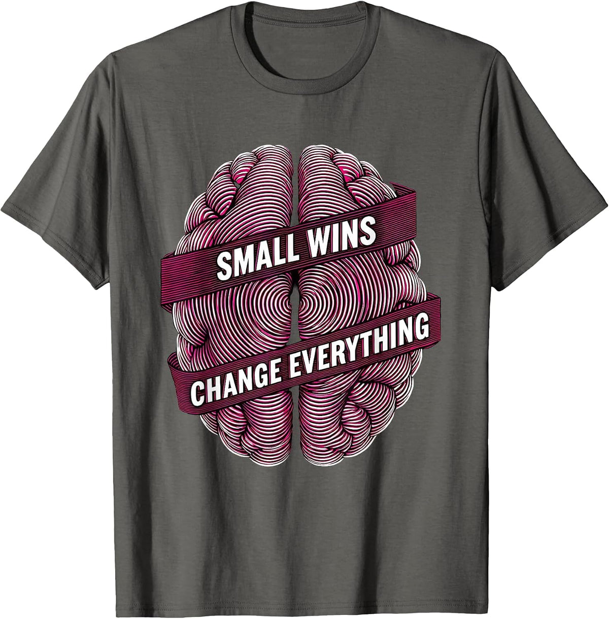 Small Wins Change Everything RBT Motivational Design T-Shirt - Asphalt Grey