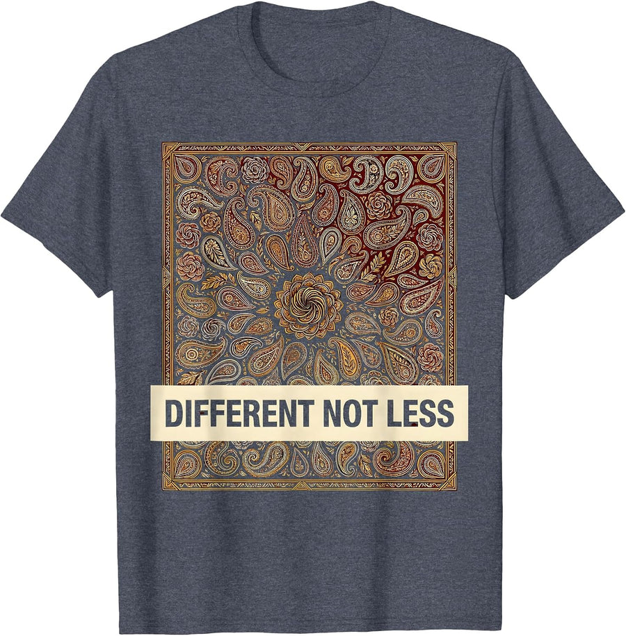 Different Not Less Special Education Design T-Shirt - Heather Blue