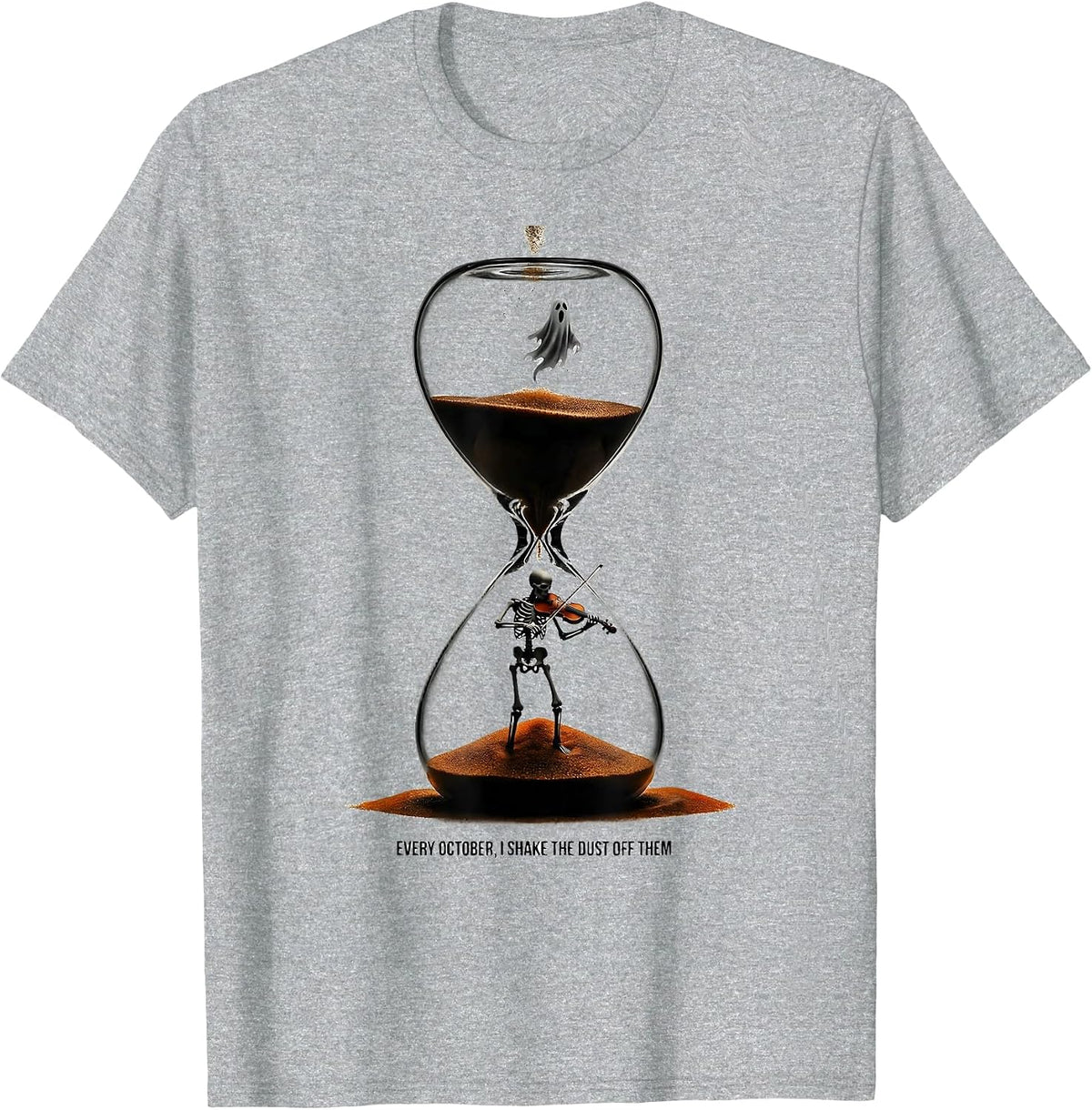 Men's Every October, I Shake The Dust Off Them Music Teacher T-Shirt - Heather Grey