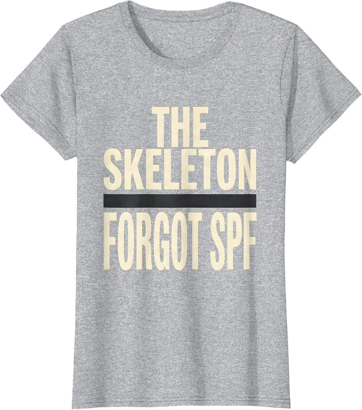 Women's The Skeleton Forgot SPF Funny Dermatology Halloween Skin T-Shirt - Heather Grey