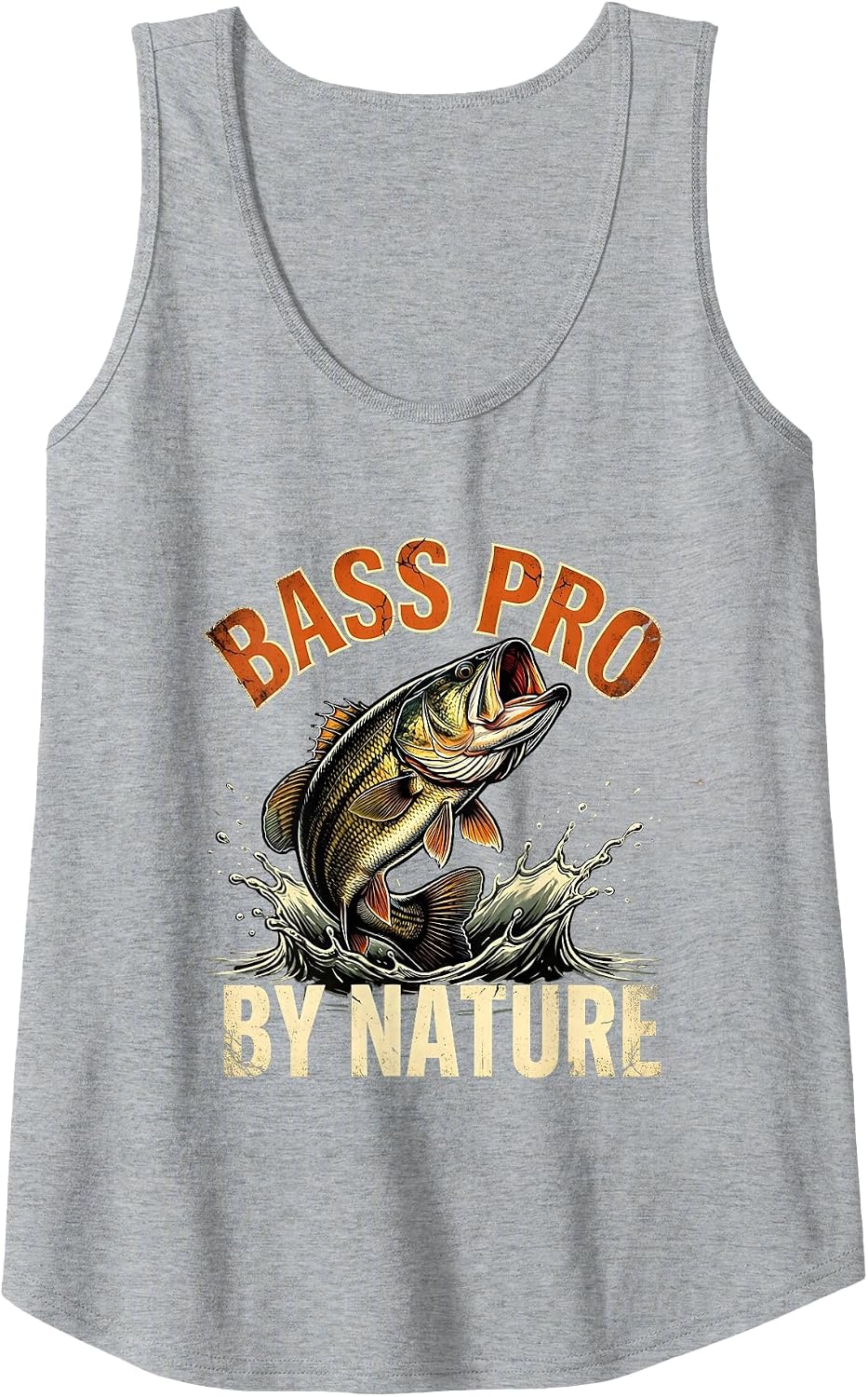 Bass Pro By Nature Fishing Design for Men Tank Top - Heather Grey