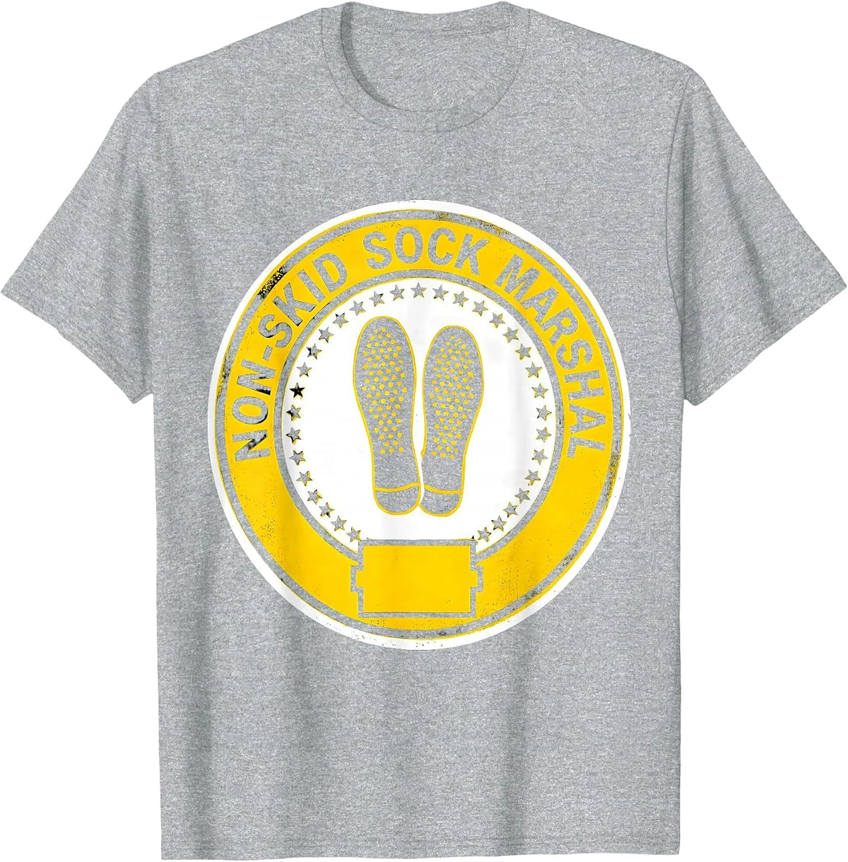 Men's Non-Skid Sock Marshal Funny Nurse Physical Therapy Fall T-Shirt - Heather Grey