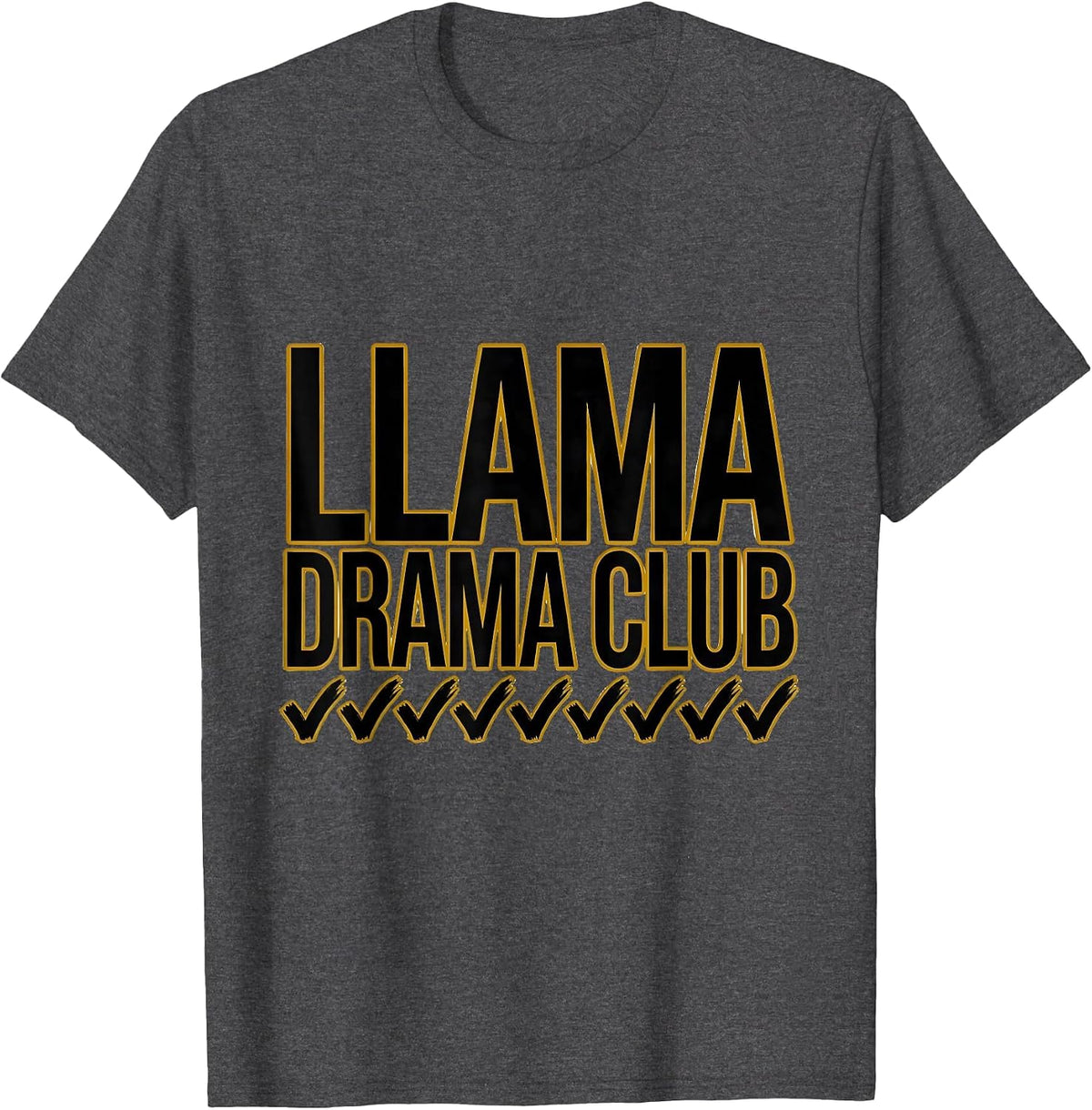 Men's Llama Drama Club Funny Llama Lover Gift T-Shirt - Dark Heather Grey