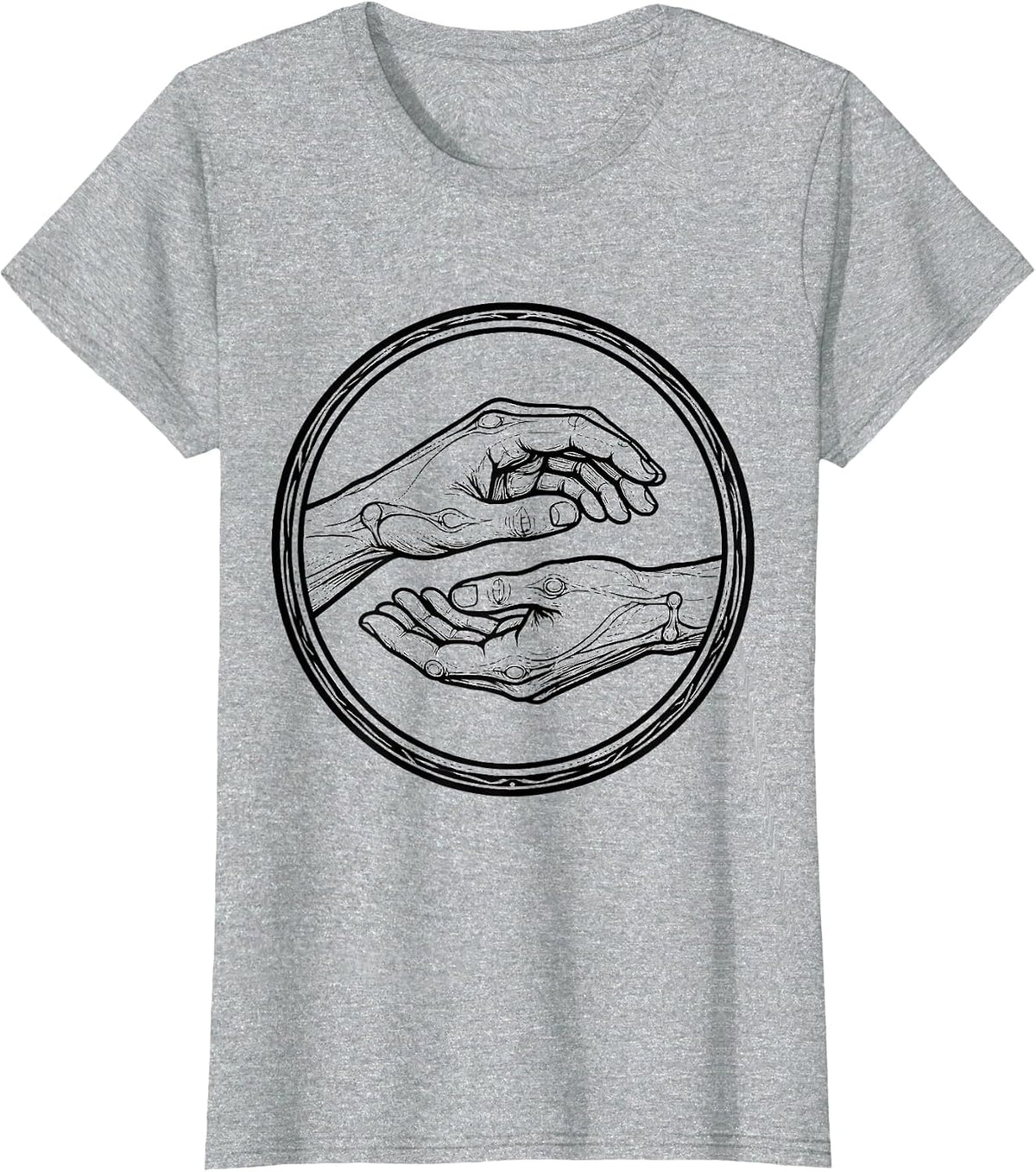 Occupational Therapy Hand Stretch Illustration T-Shirt - Heather Grey