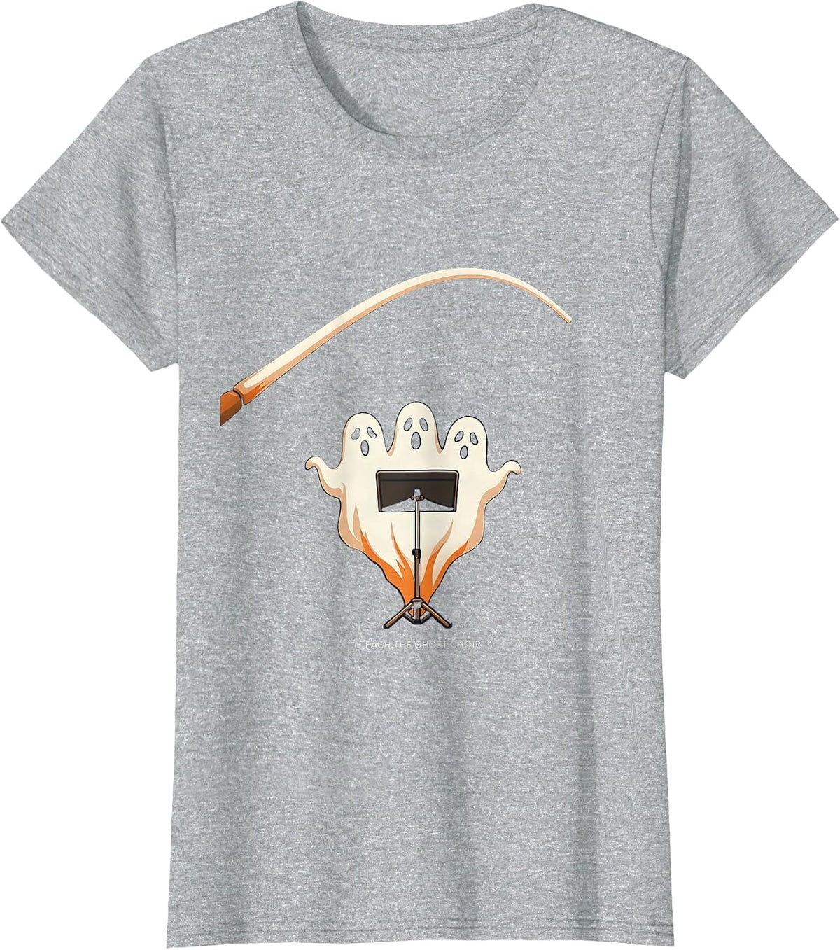 I Teach The Ghost Choir Funny Music Teacher Halloween Ghost T-Shirt - Heather Grey