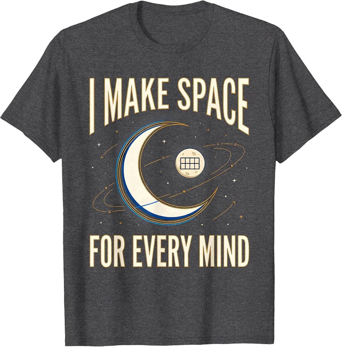 Men's I Make Space For Every Mind Cosmic Special Education Teacher T-Shirt - Dark Heather Grey