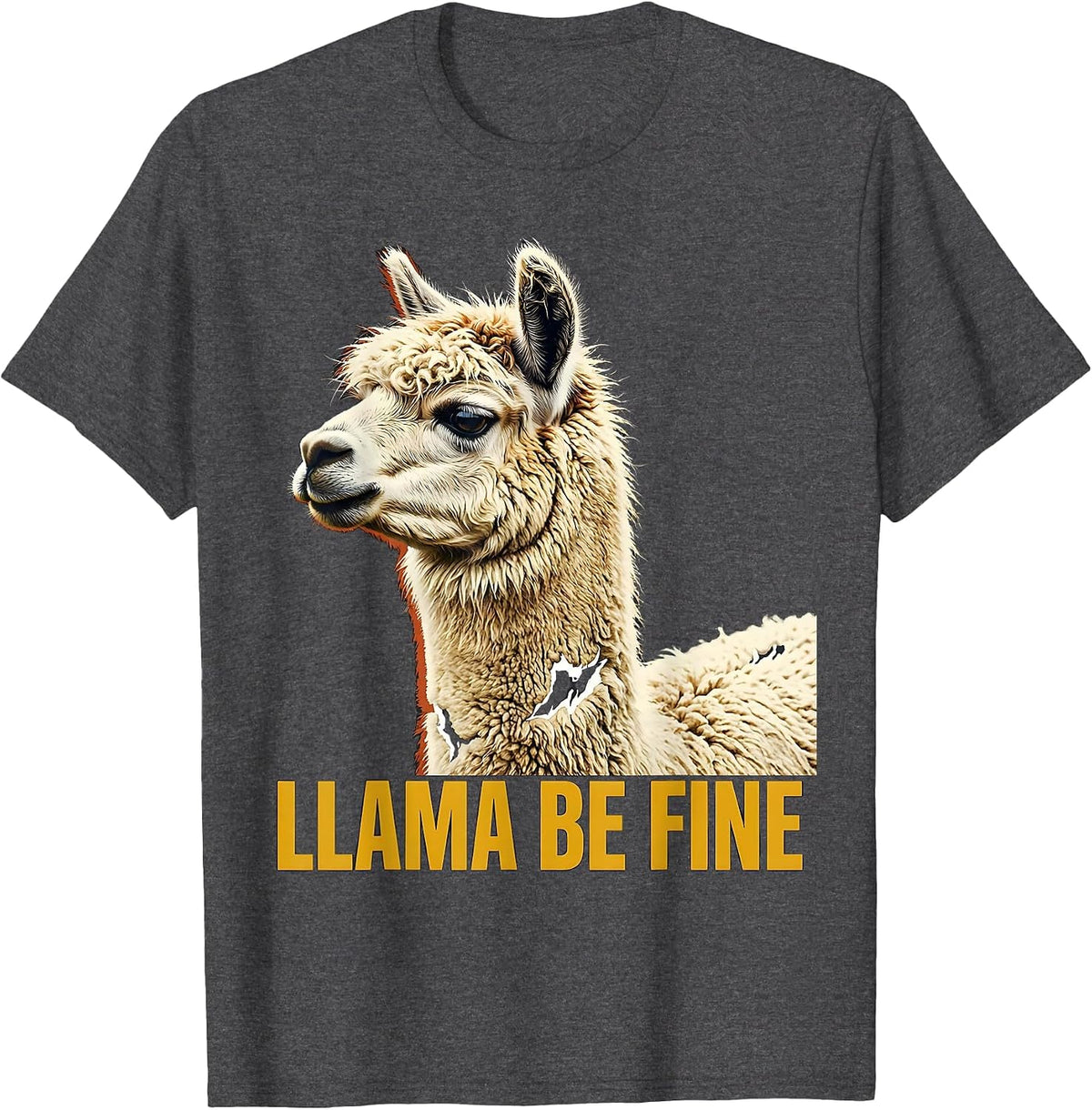 Llama Be Fine Funny Llama Alpaca Squad Humor T-Shirt - Dark Heather Grey