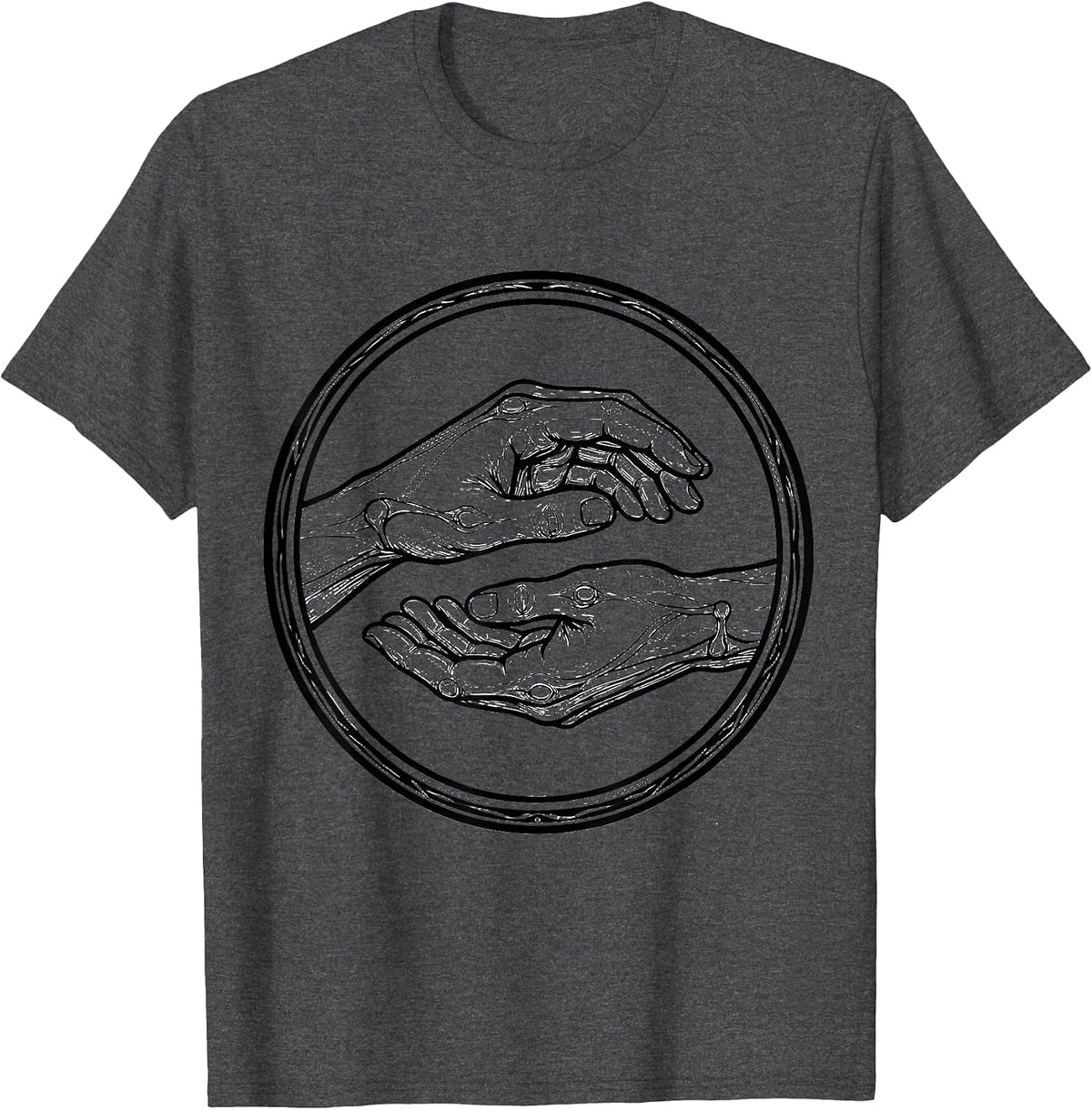 Occupational Therapy Hand Stretch Illustration T-Shirt - Dark Heather Grey