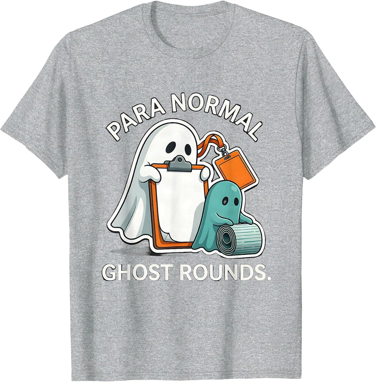 Men's Para Normal Ghost Rounds Sped Para Teacher Halloween T-Shirt - Heather Grey