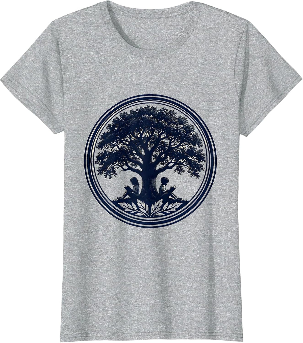Women's Special Education Reading Tree Illustration T-Shirt - Heather Grey