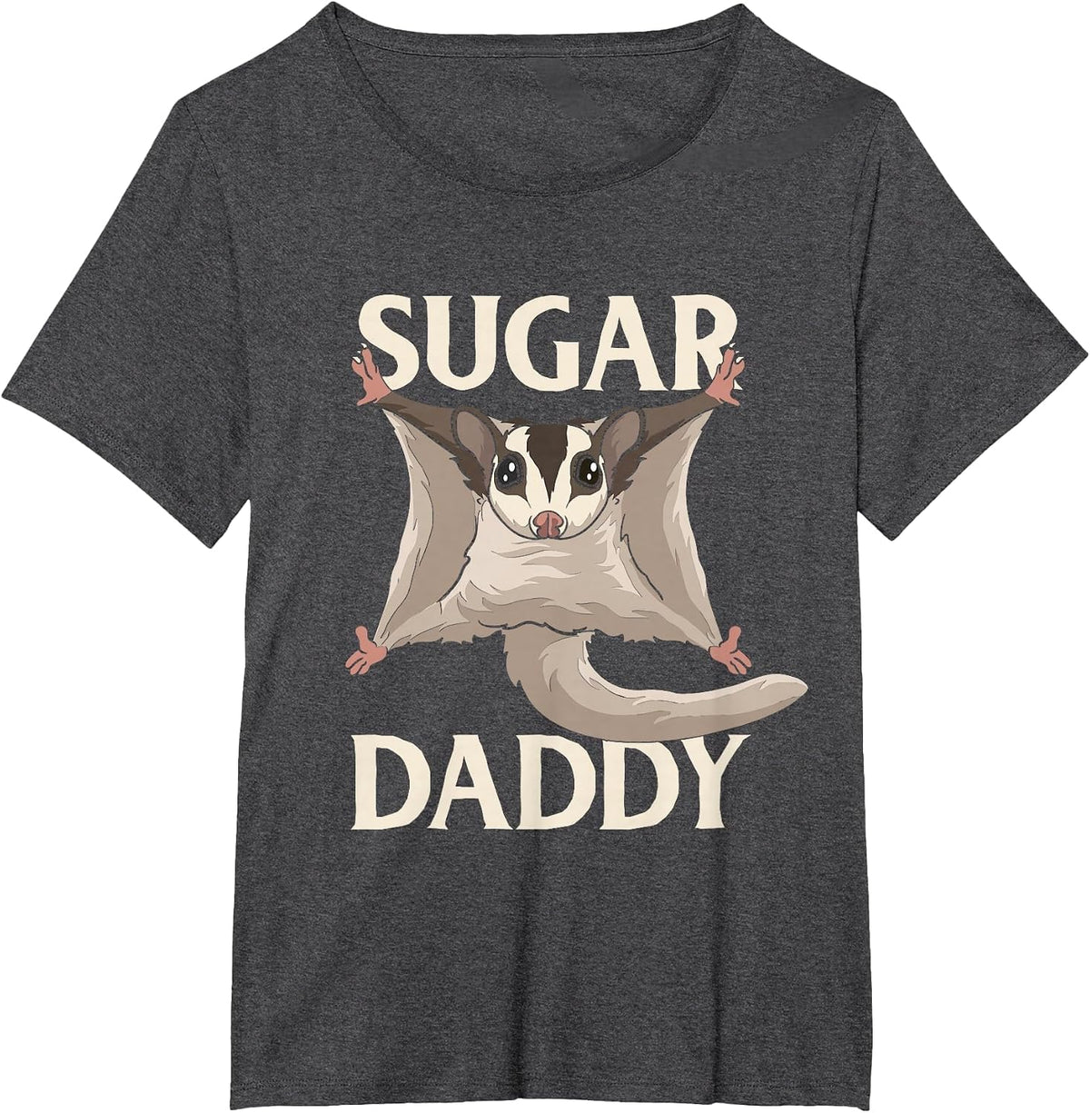 Sugar Glider Daddy Pun Lover Gliding Possum Dad Father T-Shirt - Dark Heather Grey