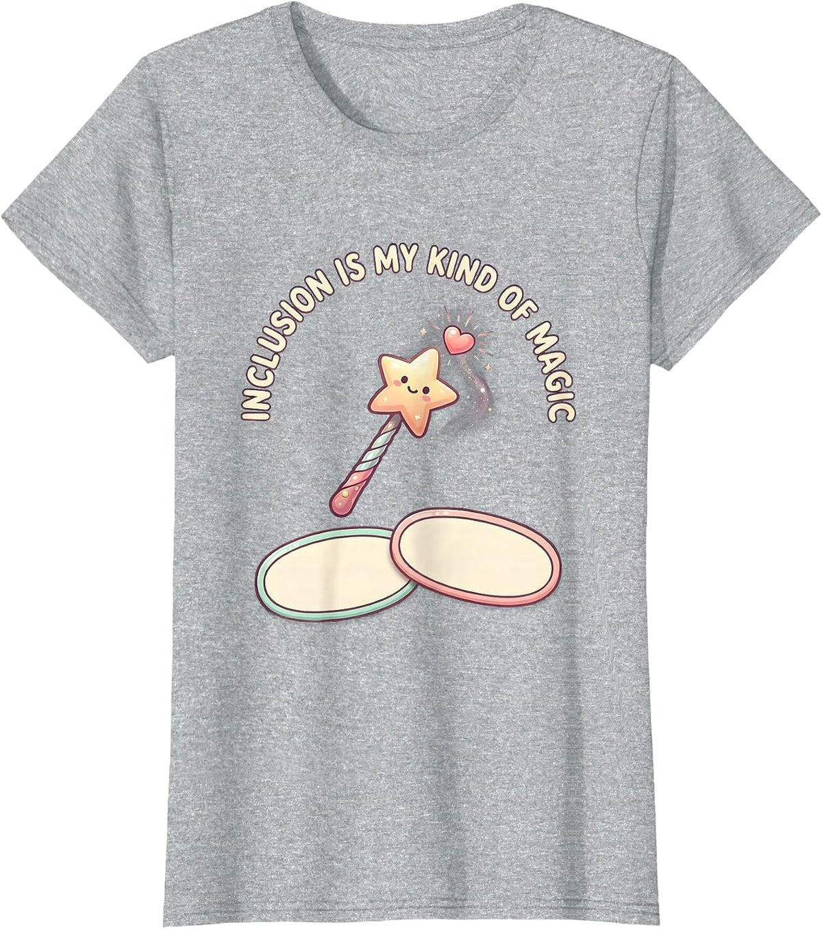 Inclusion Is My Kind Of Magic Cute Kawaii Special Education T-Shirt - Heather Grey