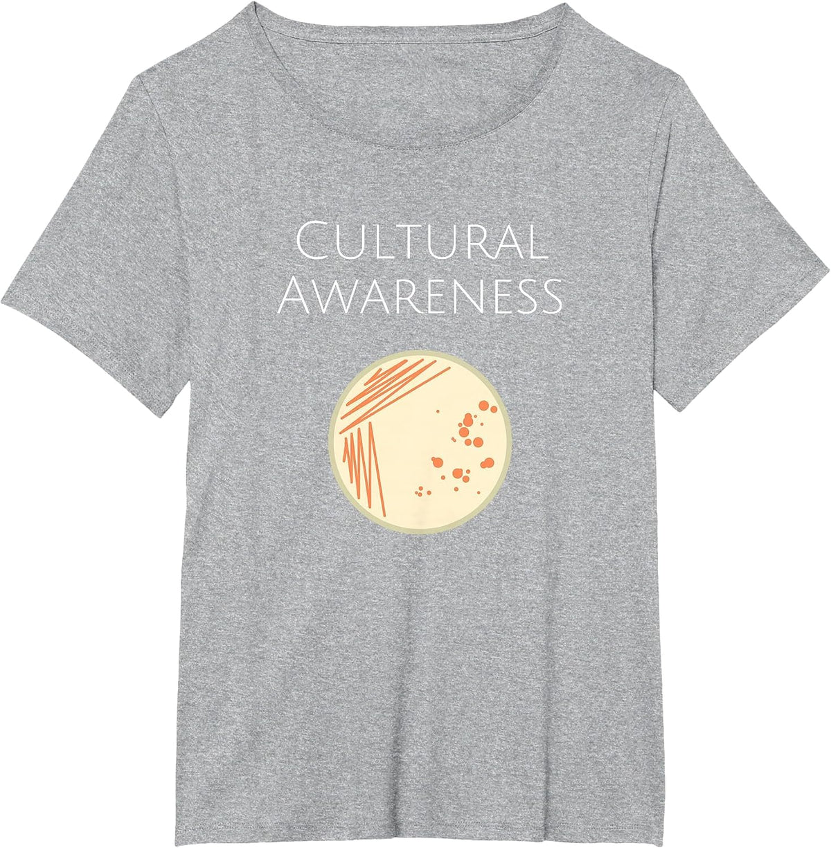 Microbiology Cultural Awareness Bacteria Lab Tee T-Shirt - Heather Grey