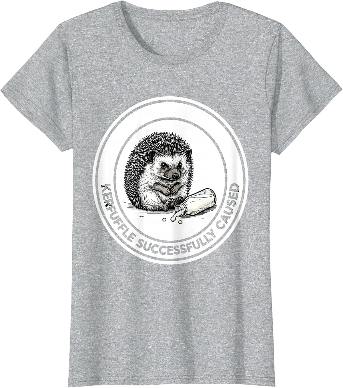 Kerfuffle Successfully Caused Funny Hedgehog Animal Meme T-Shirt - Heather Grey