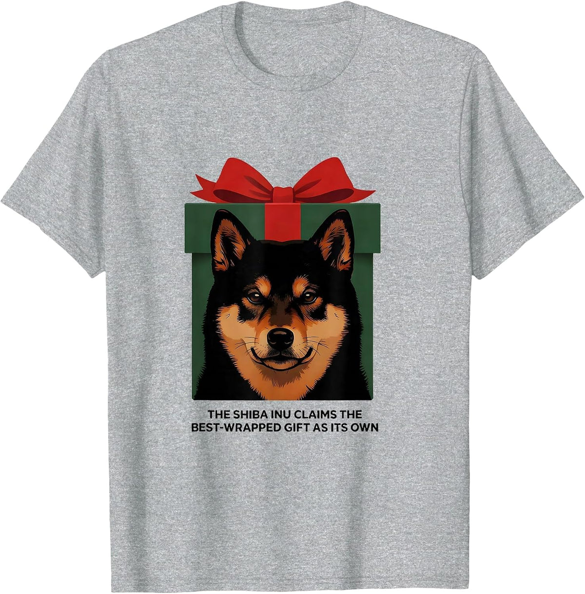 Men's The Shiba Inu Claims The Best-Wrapped Gift As Its Own T-Shirt - Heather Grey
