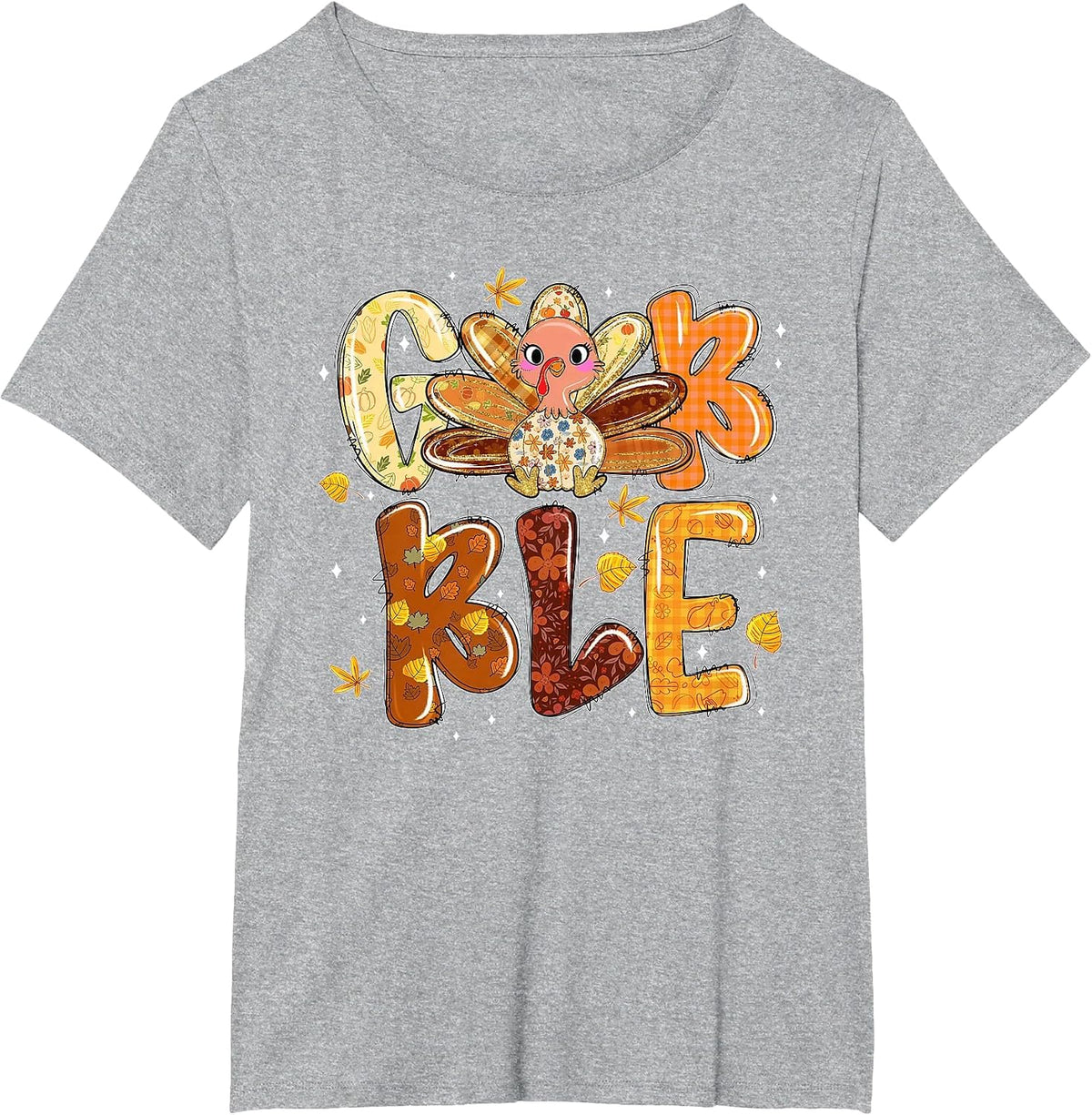 Gobble Coquette Bow Turkey Thankful Grateful Thanksgiving T-Shirt - Heather Grey