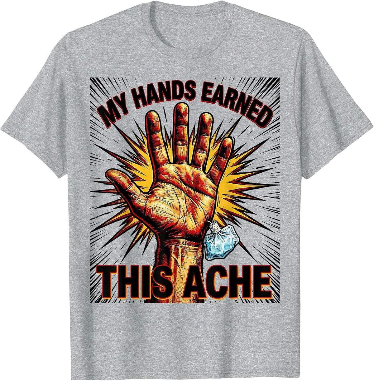 Men's My Hands Earned This Ache Funny Massage Therapist T-Shirt - Heather Grey
