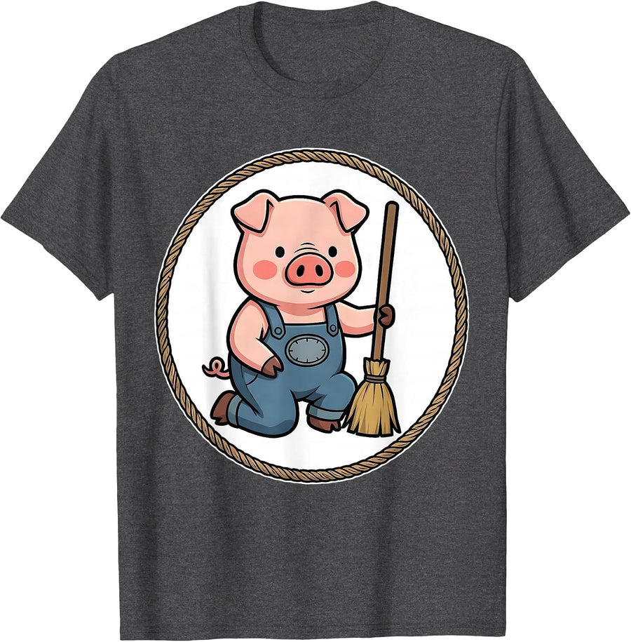 Men's Kneeling Pig Halloween Costume Novelty Humor T-Shirt - Dark Heather Grey