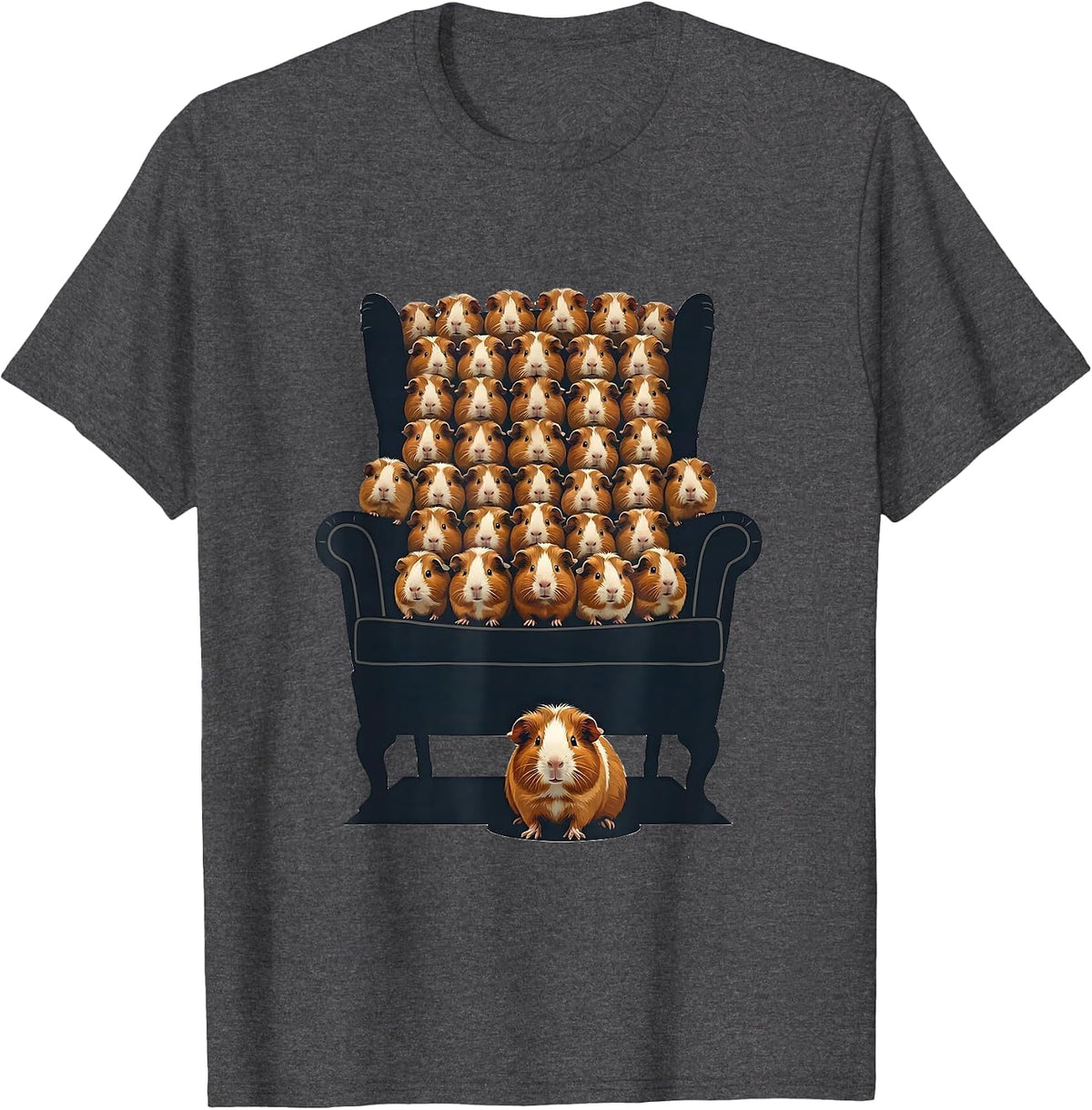 Guinea Pig Chair Funny Cavy Owner Humor T-Shirt - Dark Heather Grey
