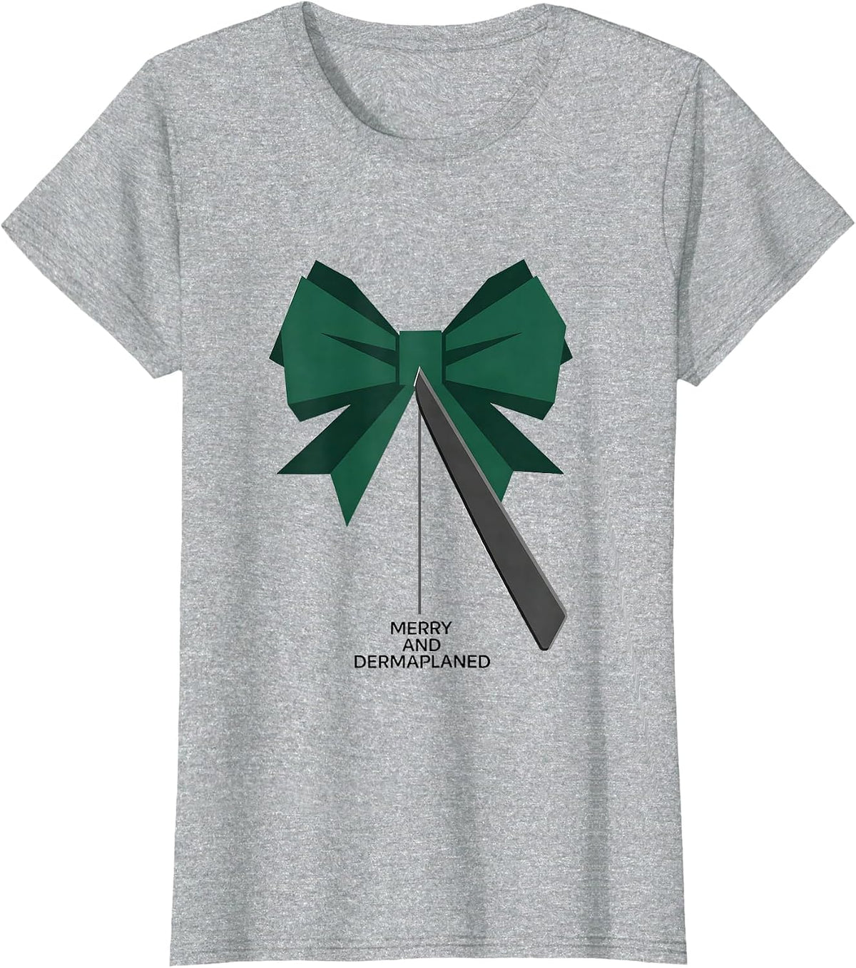Women's Merry And Dermaplaned Editorial Conceptual Esthetician T-Shirt - Heather Grey