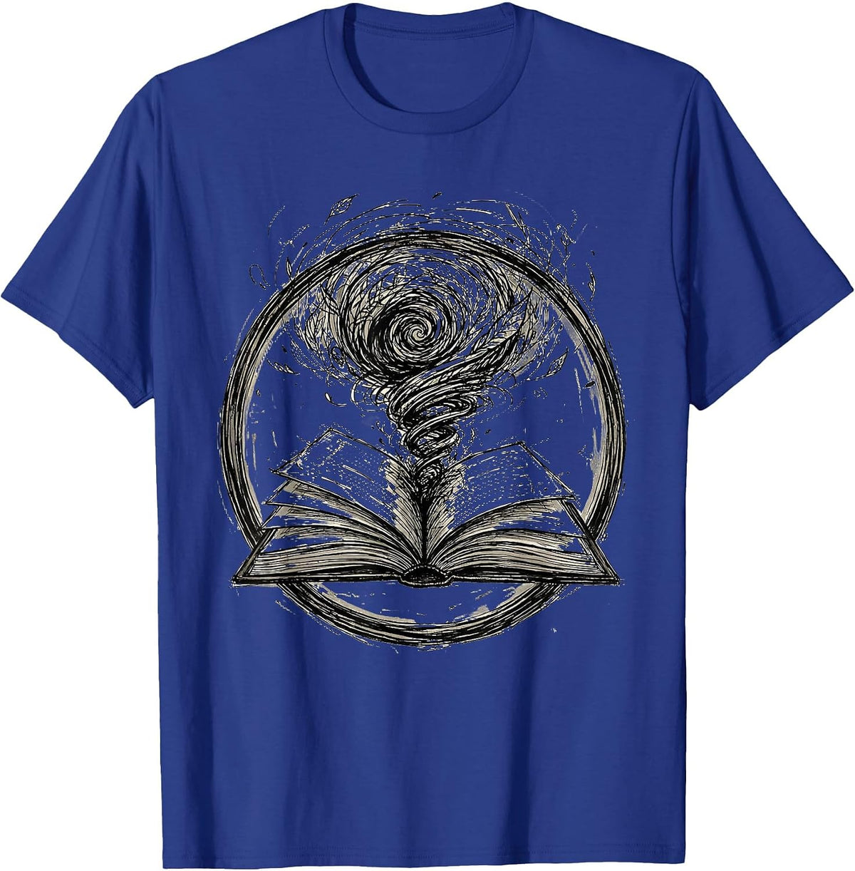 Men's Dyslexia Awareness Open Book Floating Letters T-Shirt - Royal Blue