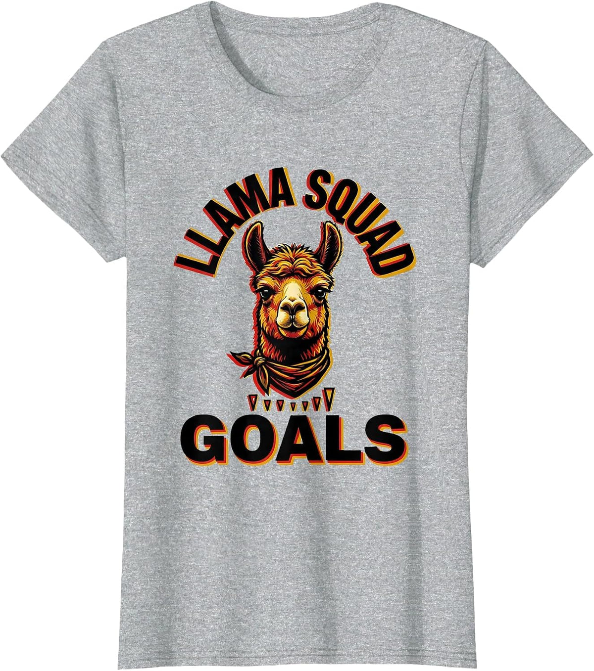 Women's Llama Squad Goals Funny Llama Lover Group Novelty T-Shirt - Heather Grey