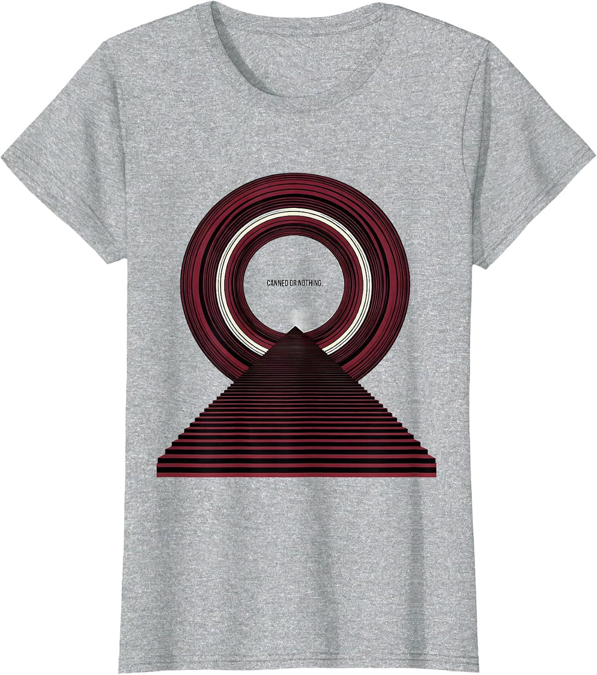 Women's Canned Or Nothing Funny Thanksgiving Canned Cranberry Sauce T-Shirt - Heather Grey