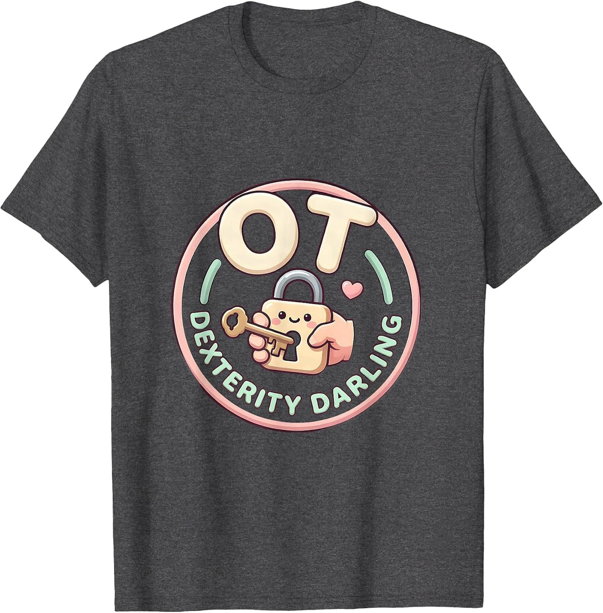 OT Dexterity Darling Cute Kawaii Occupational Therapy Gift T-Shirt - Dark Heather Grey