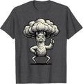 Men's Funny Fluffy Alpaca Ridiculous Haircut Proud Pose T-Shirt - Dark Heather Grey