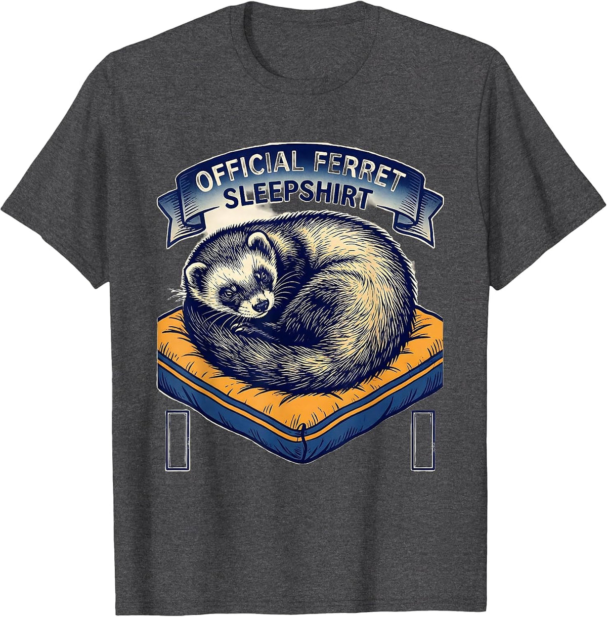 Men's Official Ferret Sleepshirt Cute Animal Lover Sleepwear T-Shirt - Dark Heather Grey