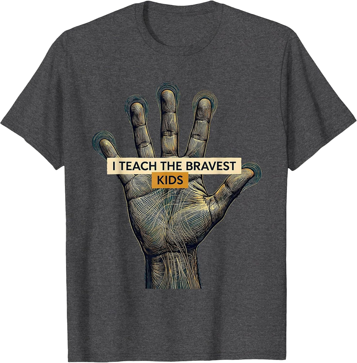 Men's I Teach the Bravest Kids Sped Teacher Design T-Shirt - Dark Heather Grey