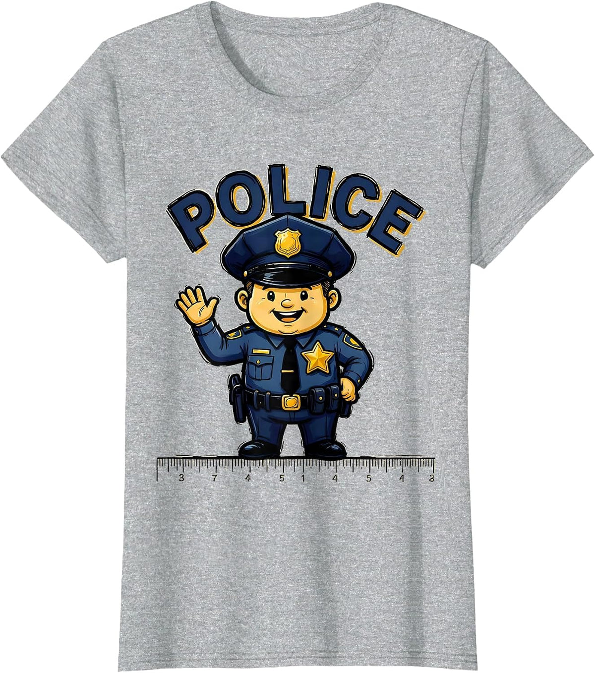 POLICE Funny Halloween Costume Officer Matching Family T-Shirt - Heather Grey