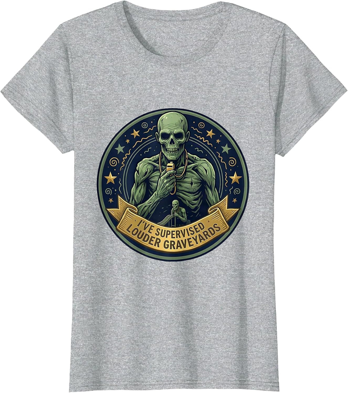 Women's I've Supervised Louder Graveyards Funny Teacher Halloween T-Shirt - Heather Grey