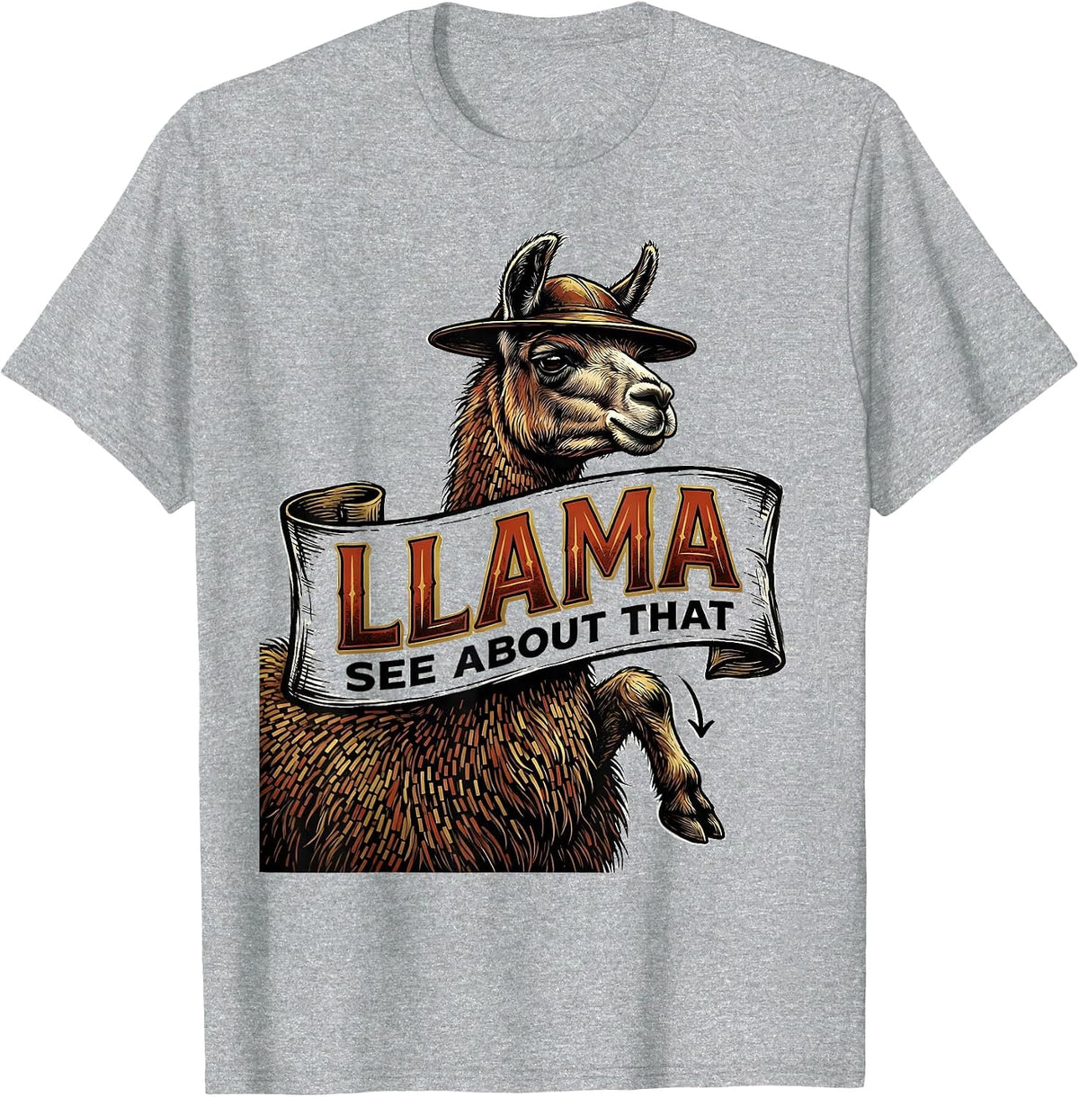 Men's Llama See About That Funny Alpaca Lover Animal Humor T-Shirt - Heather Grey
