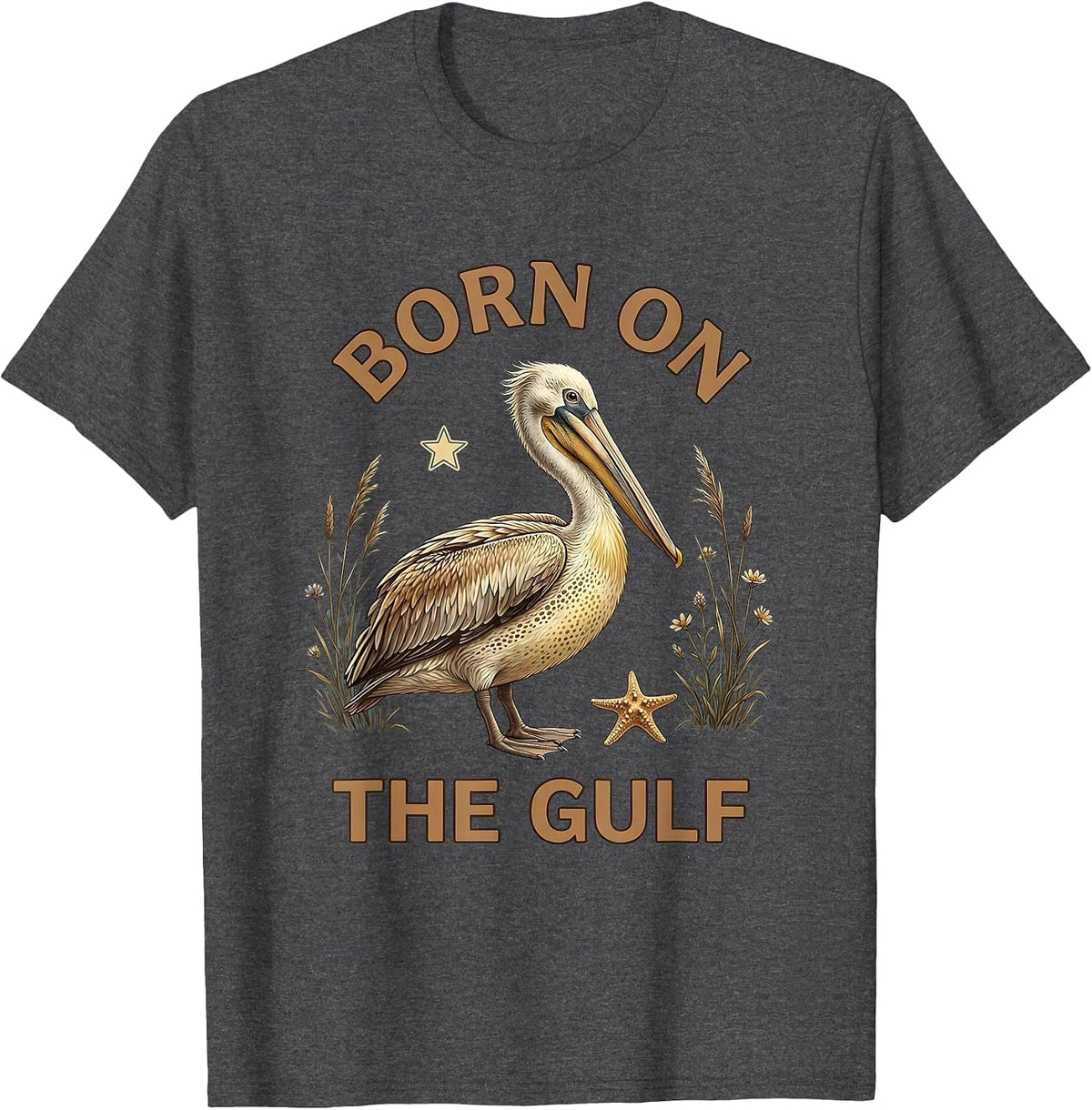 Born on the Gulf Coast Pride Design T-Shirt - Dark Heather Grey