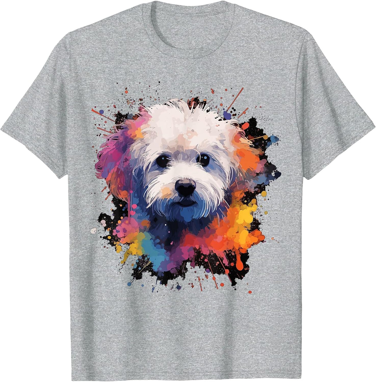 Bichon Frise Dog T-Shirt - Heather Grey