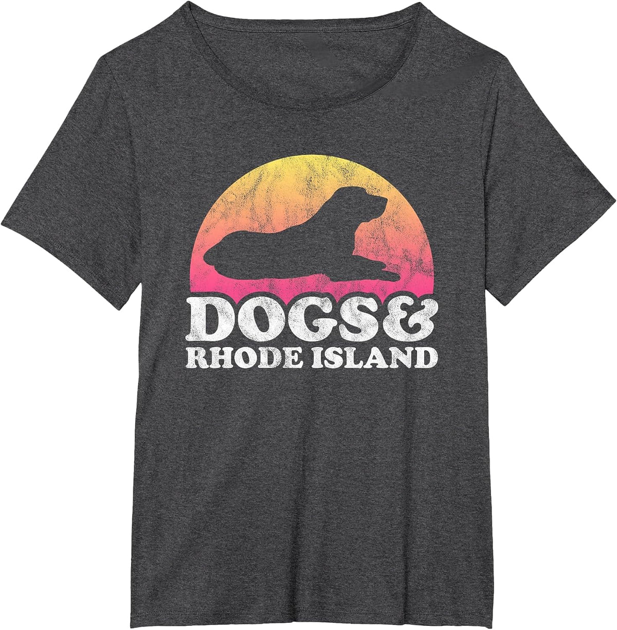 Dogs and Rhode Island Men's or Women's Dog T-Shirt - Dark Heather Grey