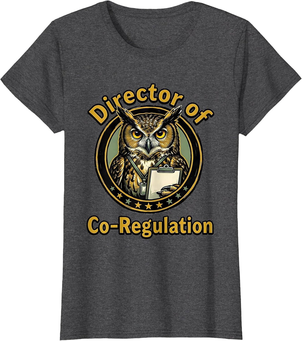 Women's Director of Co-Regulation Funny Mental Health Counselor T-Shirt - Dark Heather Grey