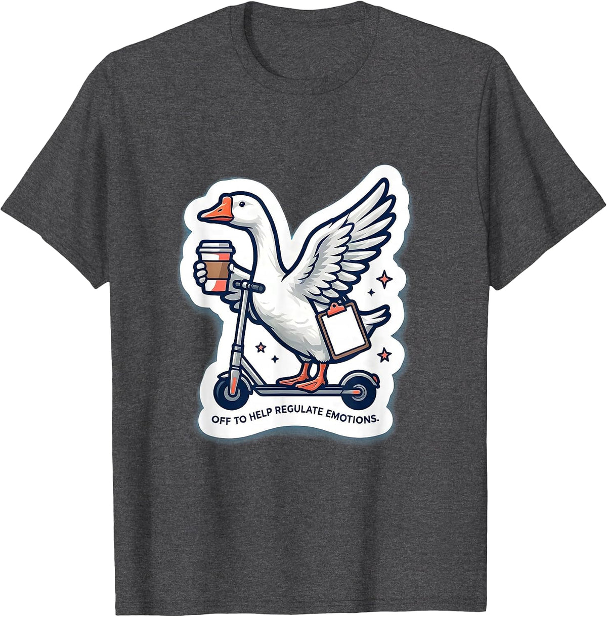 Off To Help Regulate Emotions Funny Mental Health Counselor T-Shirt - Dark Heather Grey