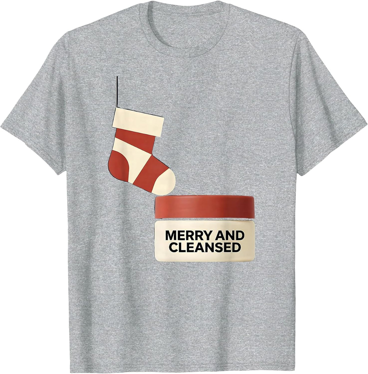Men's Merry And Cleansed Minimalist Esthetician Dermatology T-Shirt - Heather Grey