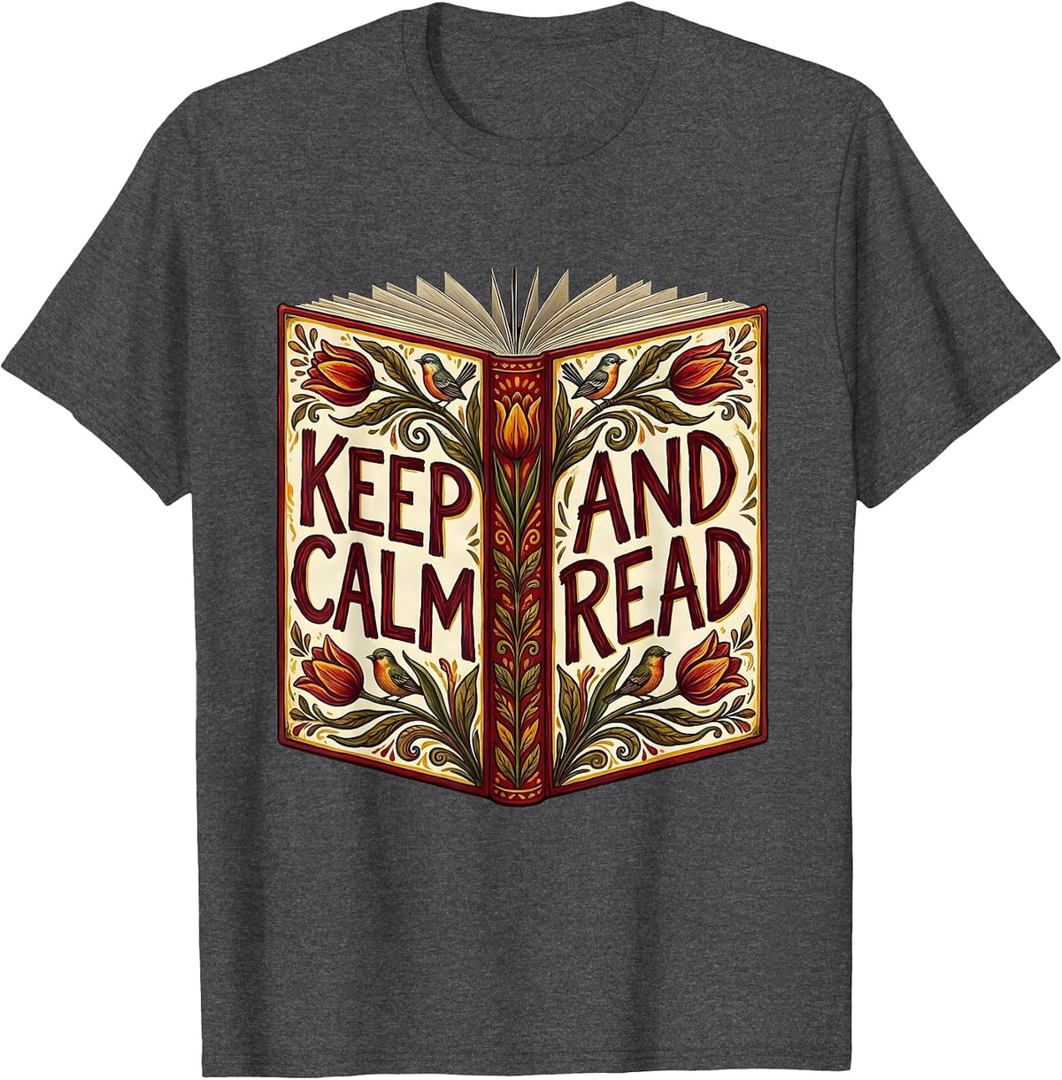Keep Calm and Read Reading Is My Favorite Sport T-Shirt - Dark Heather Grey