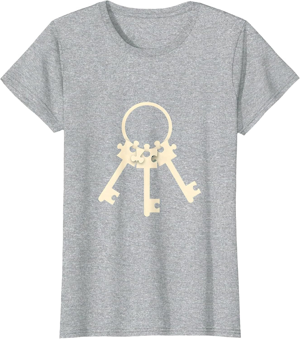 Women's Sped Teacher Puzzle Piece Keys Keyring Graphic T-Shirt - Heather Grey