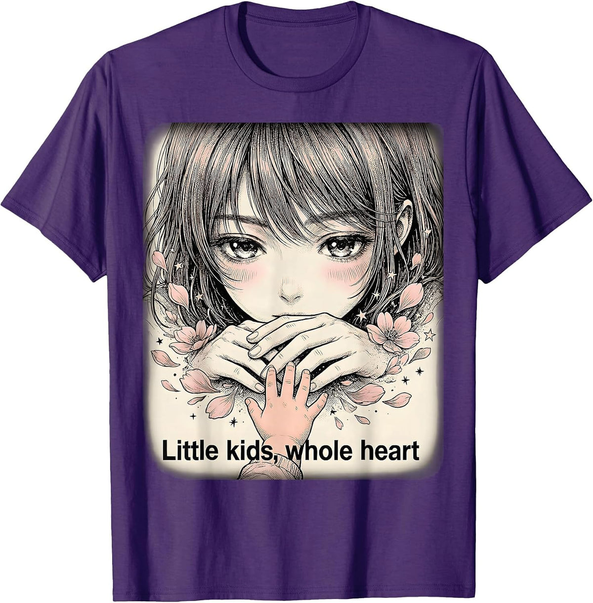 Little Kids Whole Heart Preschool Teacher Design T-Shirt - Purple