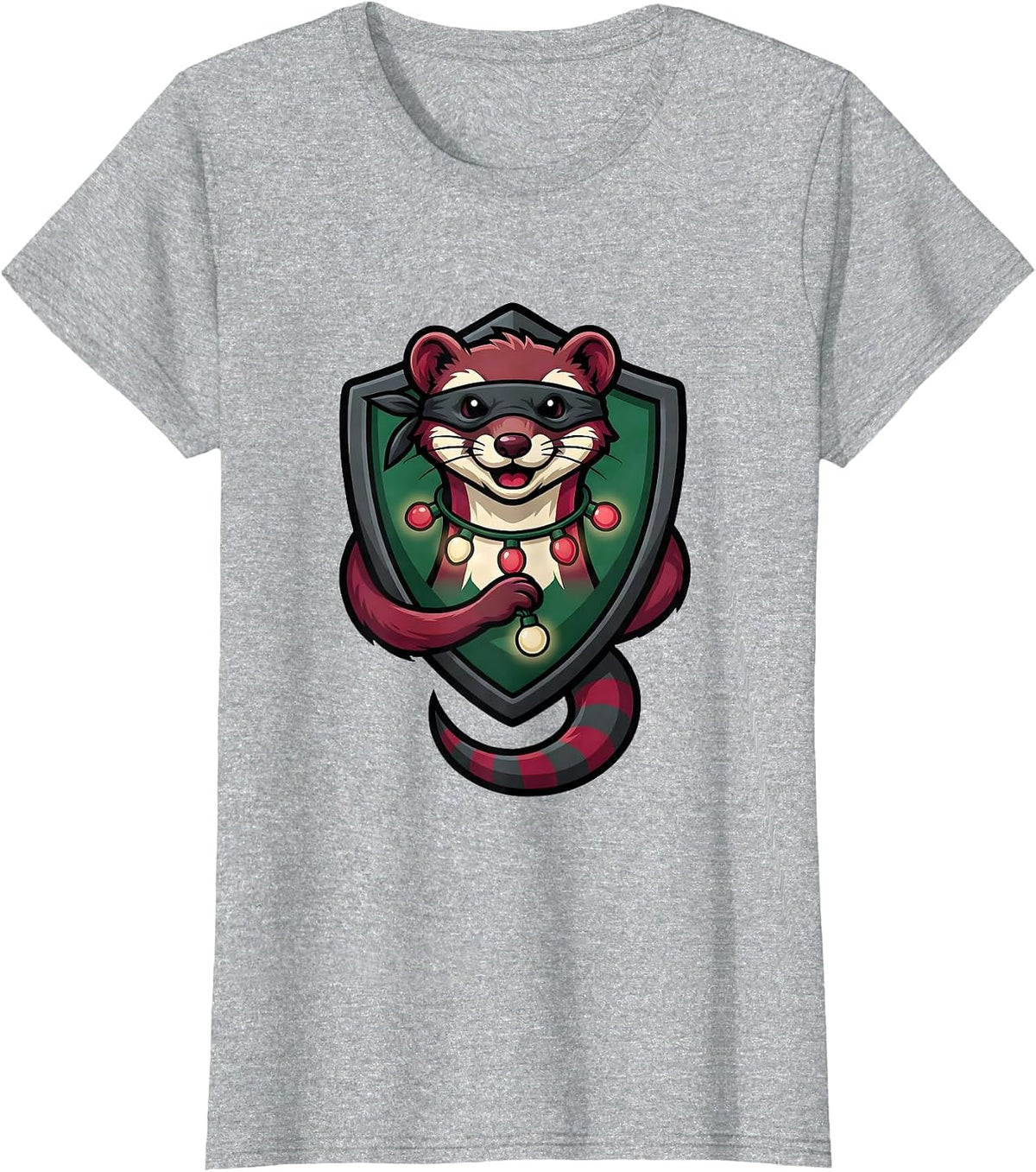 Masked Ferret Mascot Funny Ferret Lover Gift T-Shirt - Heather Grey