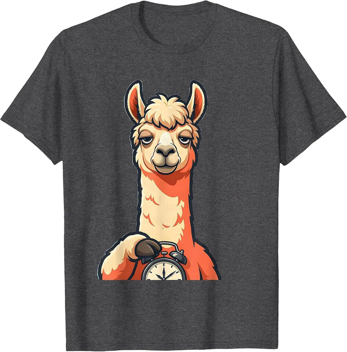 Llama Mascot Funny Alpaca Humor Casual Gift T-Shirt - Dark Heather Grey